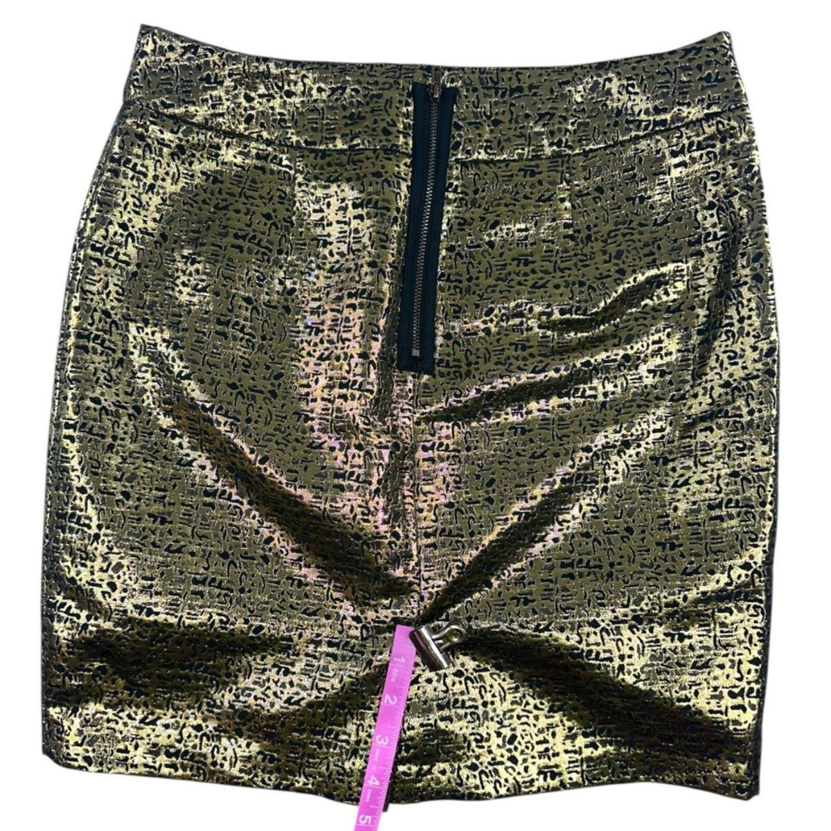 Alyx Gold Metallic Mini Skirt Y2K Luxe Liquid Gold Jacquard A Line Skirt