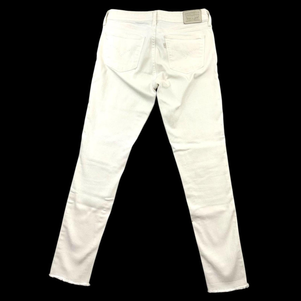 Levi's 711 Skinny White Distressed Denim Jeans Y2K Minimalist Preppy