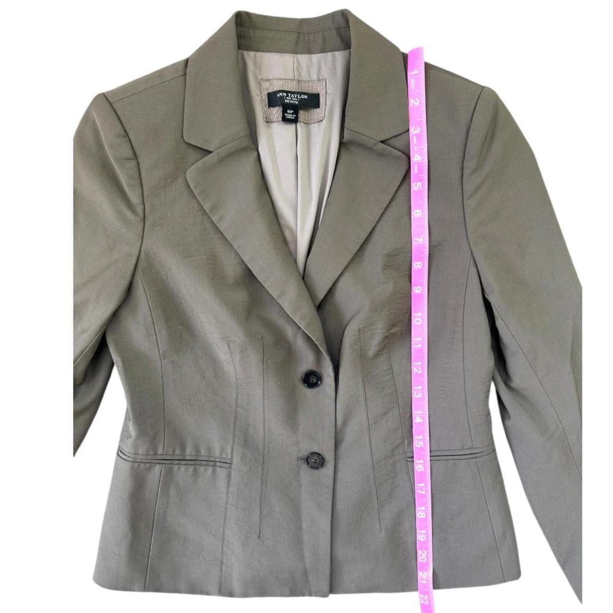 Ann Taylor Gray Blazer Jacket Classic Preppy Minimalist Workwear