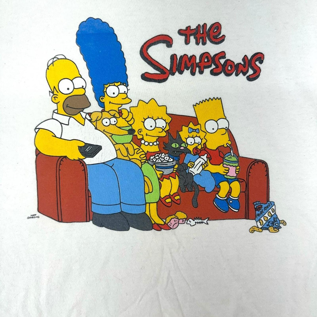 The Simpsons White Long Sleeve Graphic Tee Y2K Casual Bohemian