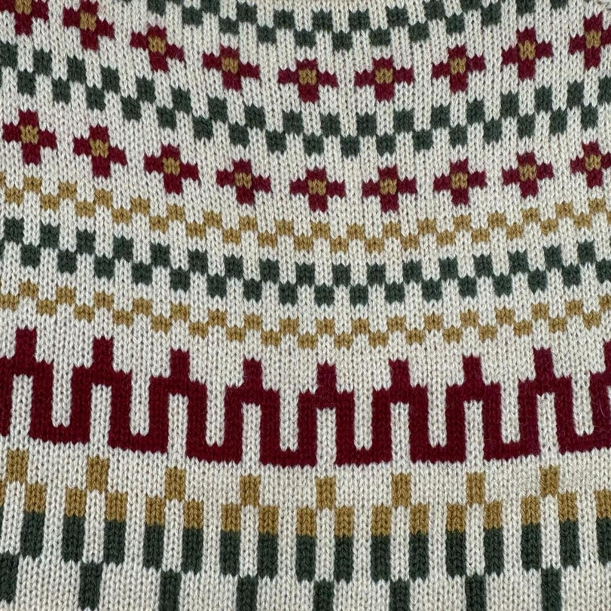 Cream Nordic Pattern Sweater Bohemian Casual Preppy Style