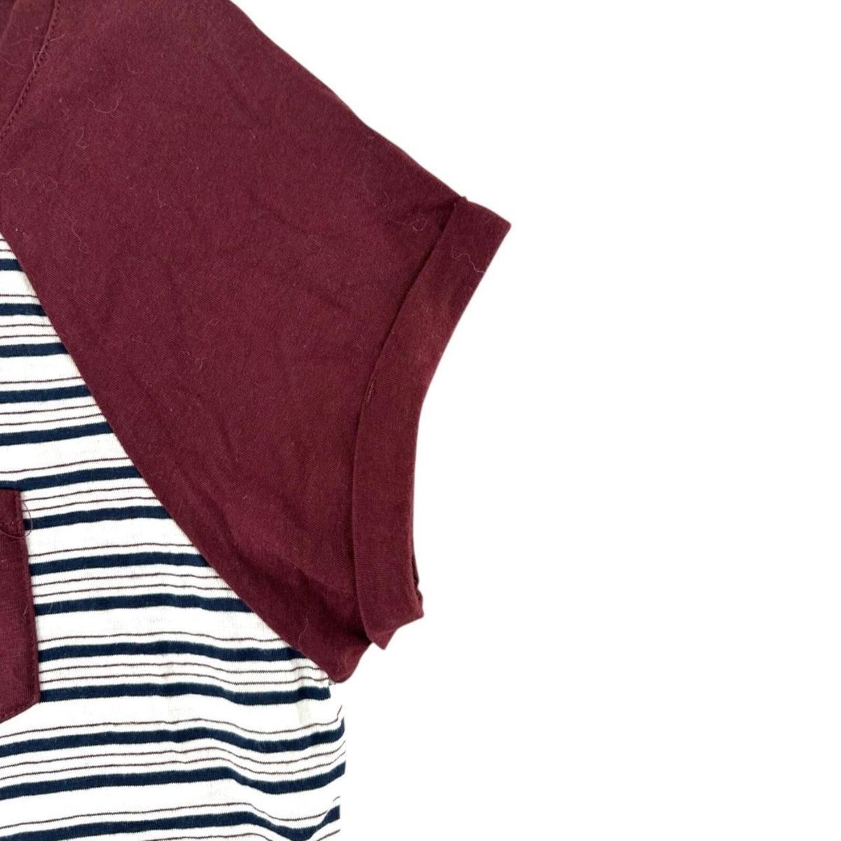 NWT Zine by Zumiez Maroon Striped Pocket Tee