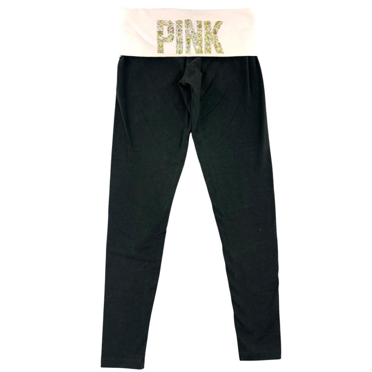 Victoria's Secret PINK Y2K Foldover Leggings with Rhinestone Logo Vintage 2012