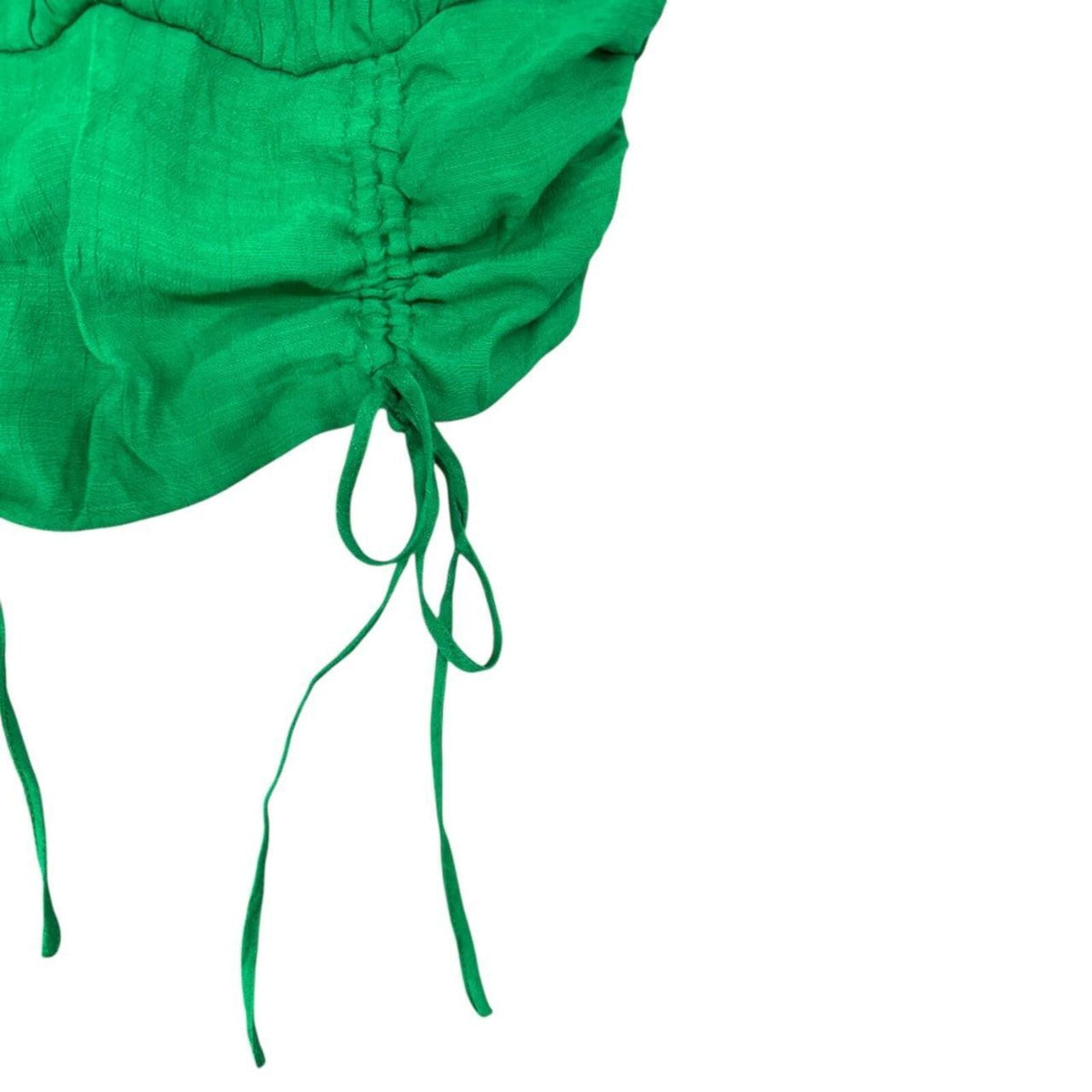 NWT Fashion Nova Green Ruched Drawstring Crop Top