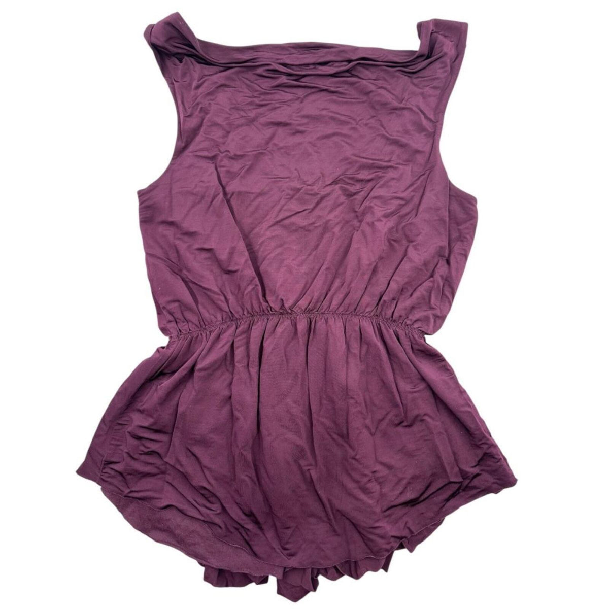Anthropologie Deletta Grecian Sleeveless Top in Plum Elegant Pleated Peplum