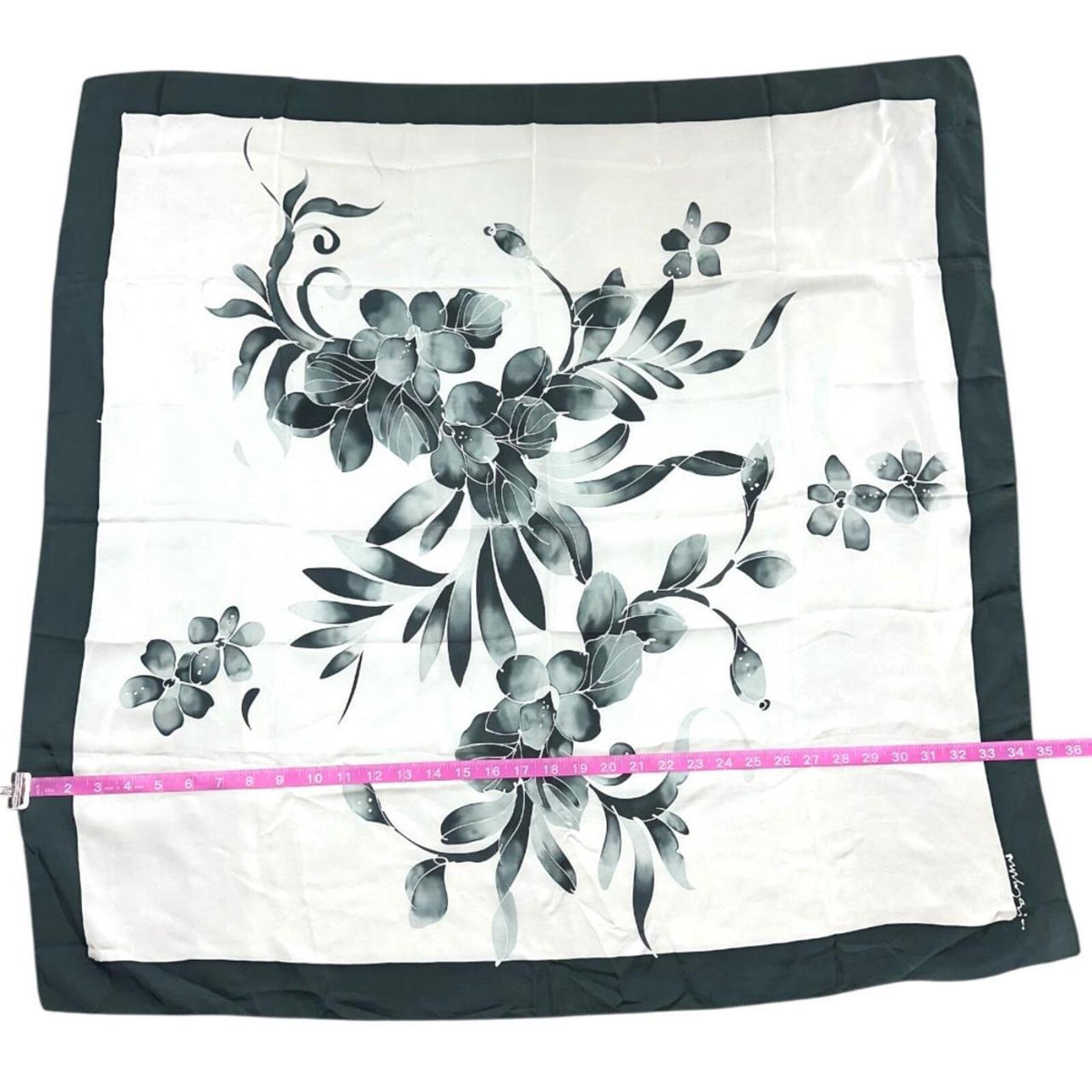 Black & White Floral Square Scarf
