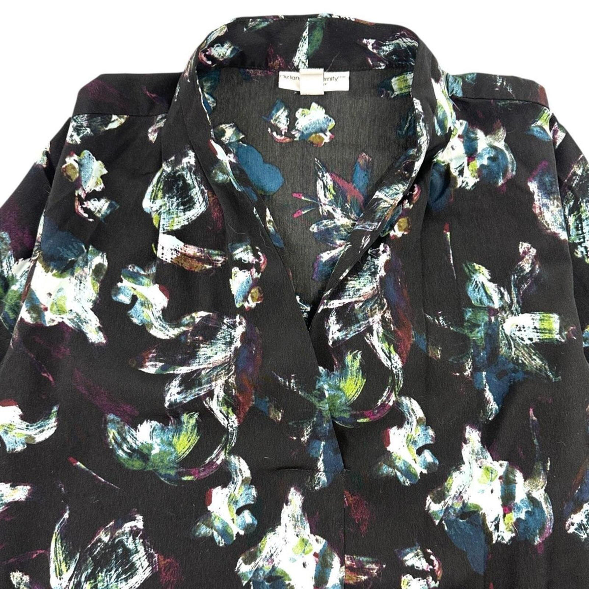 Liz Lange for Target Black Watercolor Abstract Print Tunic Blouse Maternity Boho