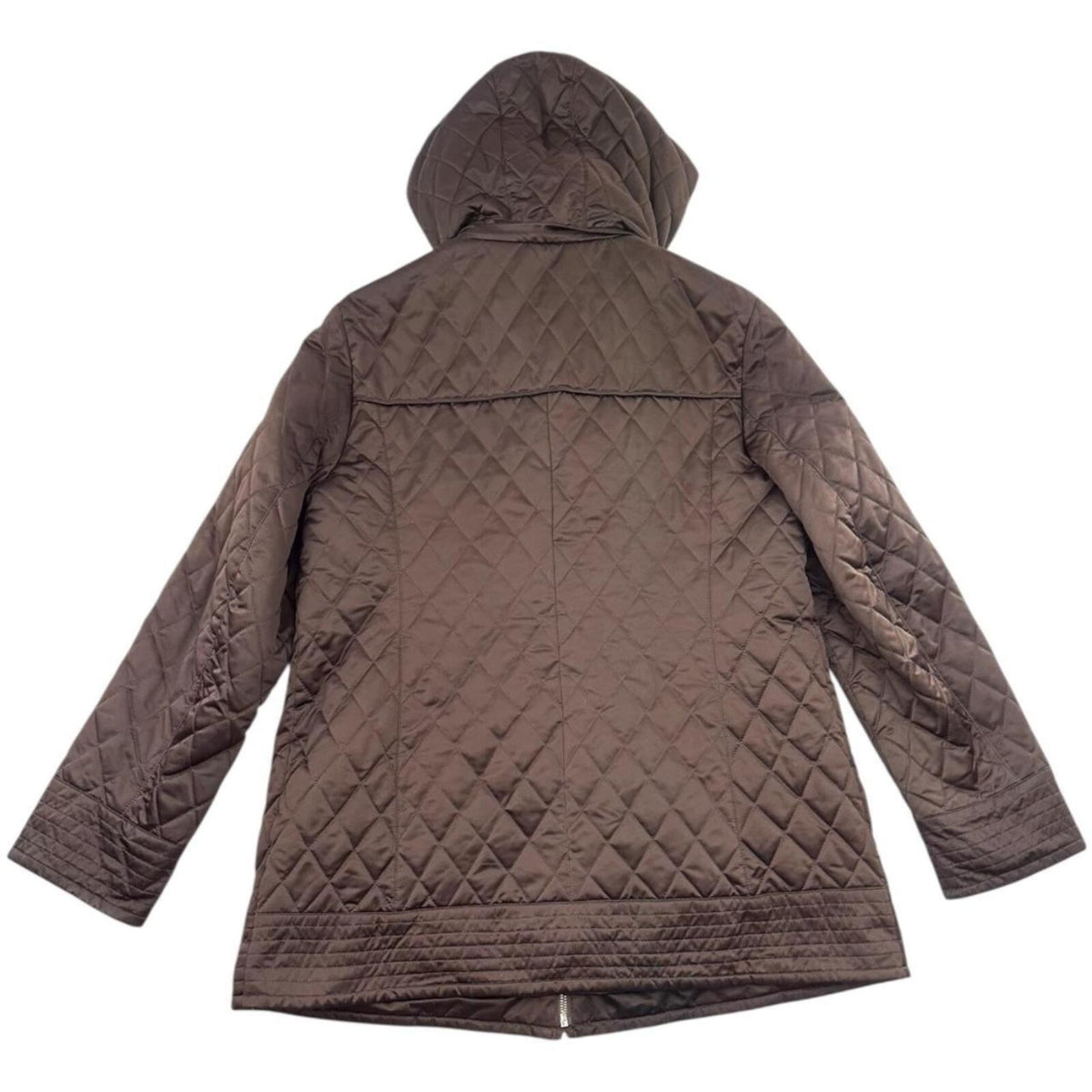 Jones New York Dark Brown Diamond Quilted Jacket Classic Preppy