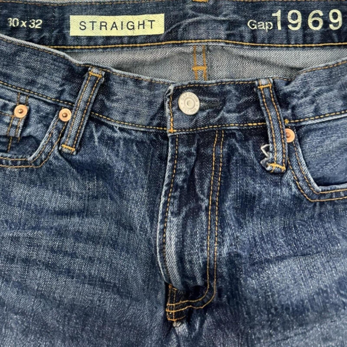 Gap Straight Fit Jeans Medium Indigo Blue Classic Denim Casual