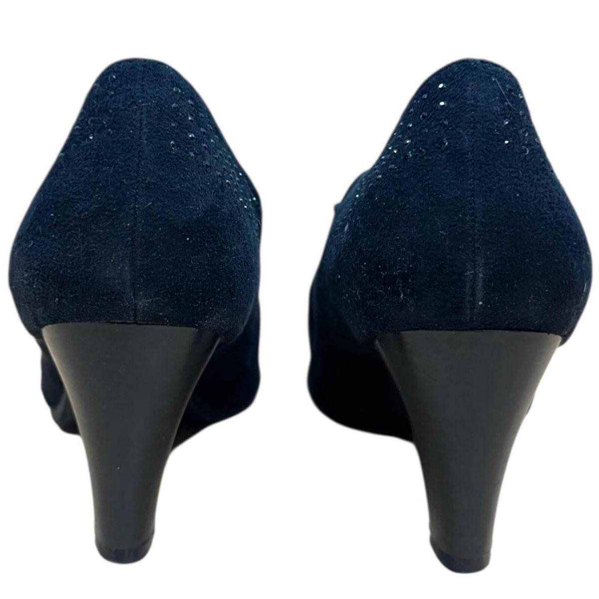 Laura Ashley Farley Black Vegan Suede Ankle Booties with Studded Detailing