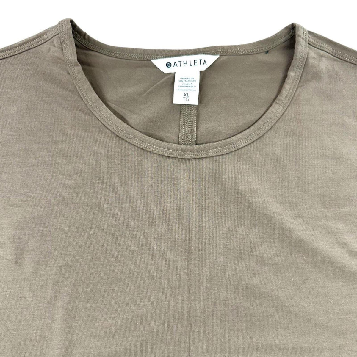 Athleta Boxy Crop Top Brown Tan Clean Girl Aesthetic Minimalist Sporty Casual