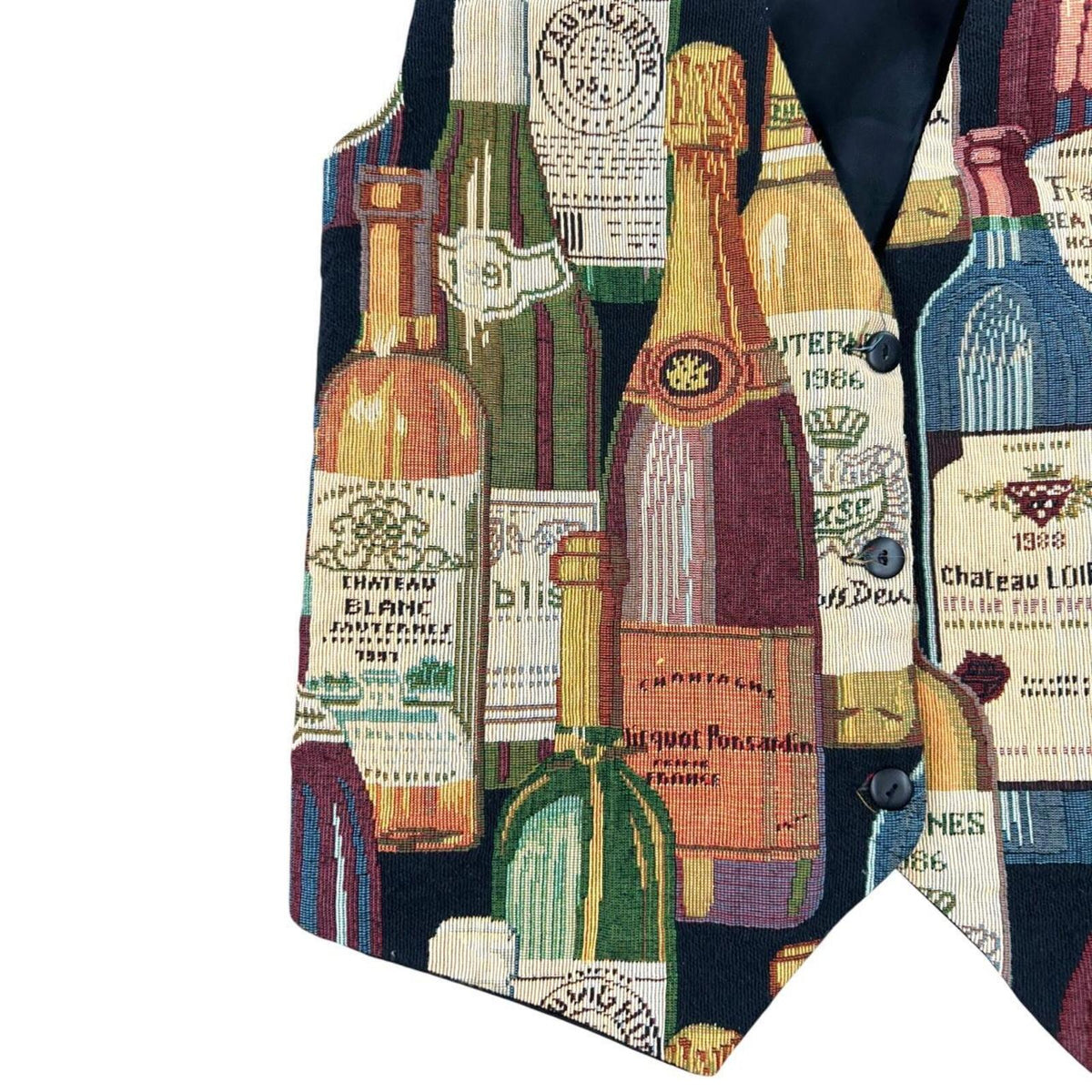Chris's Stuff Vintage Wine Bottle Tapestry Vest Bohemian Whimsigoth