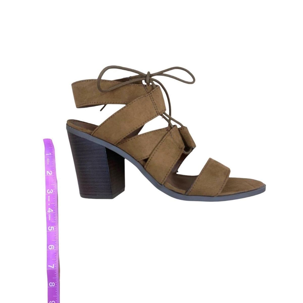 Candie's Canova Cognac Faux Suede Block Heel Gladiator Sandals Boho