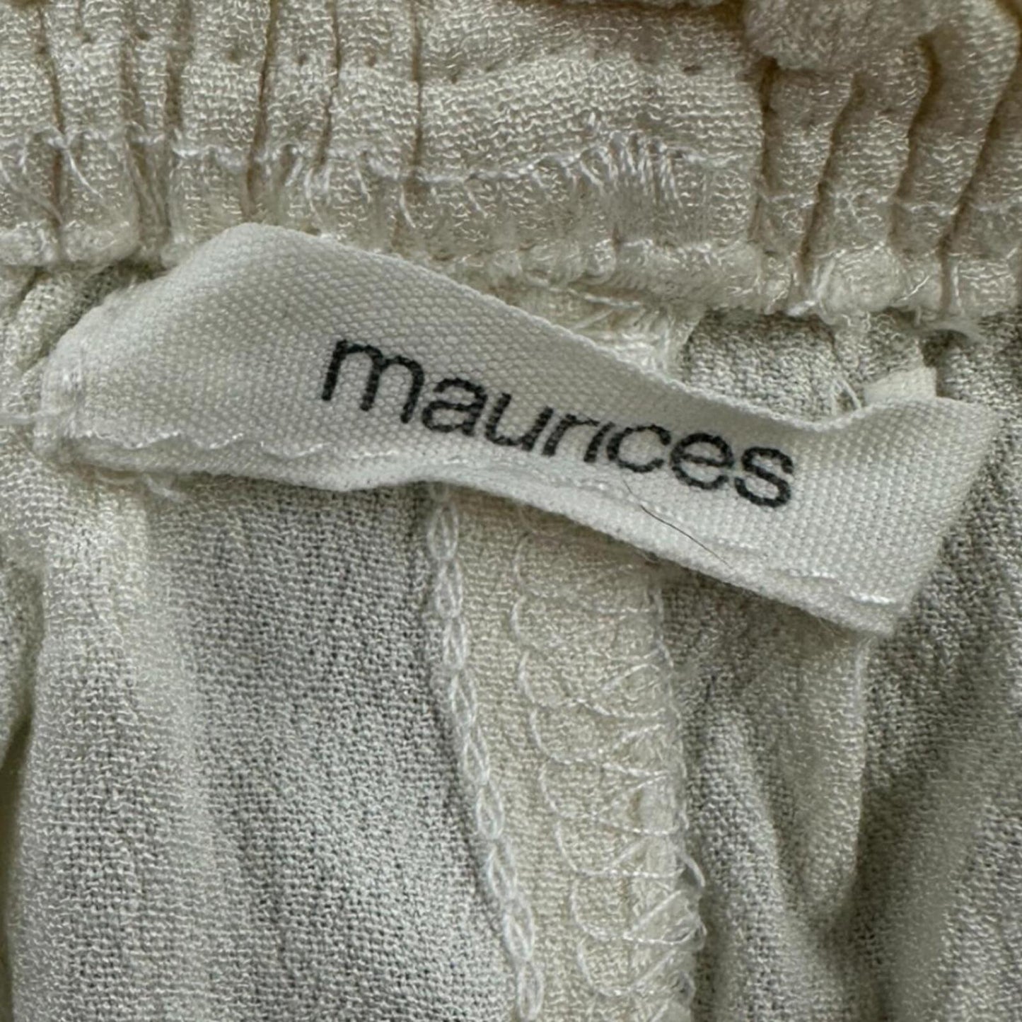 Maurices Off the Shoulder Blouse White Cream Floral Embroidered Bardot Neckline