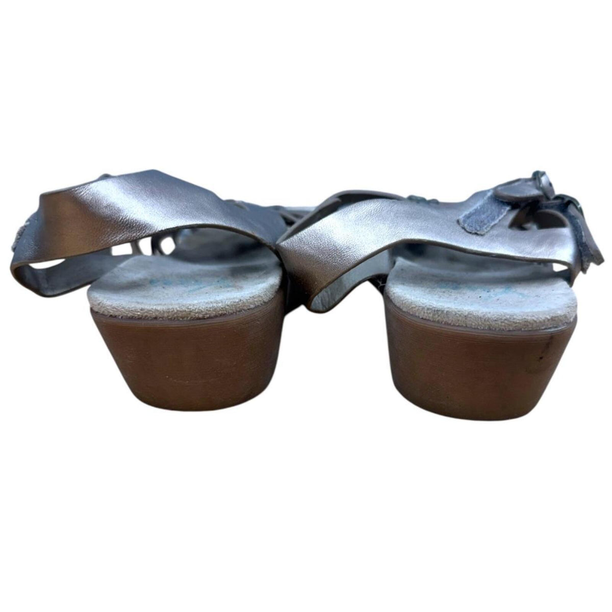 Yuu Strappy Gladiator Wedge Sandals Silver Gray Bohemian Fairy