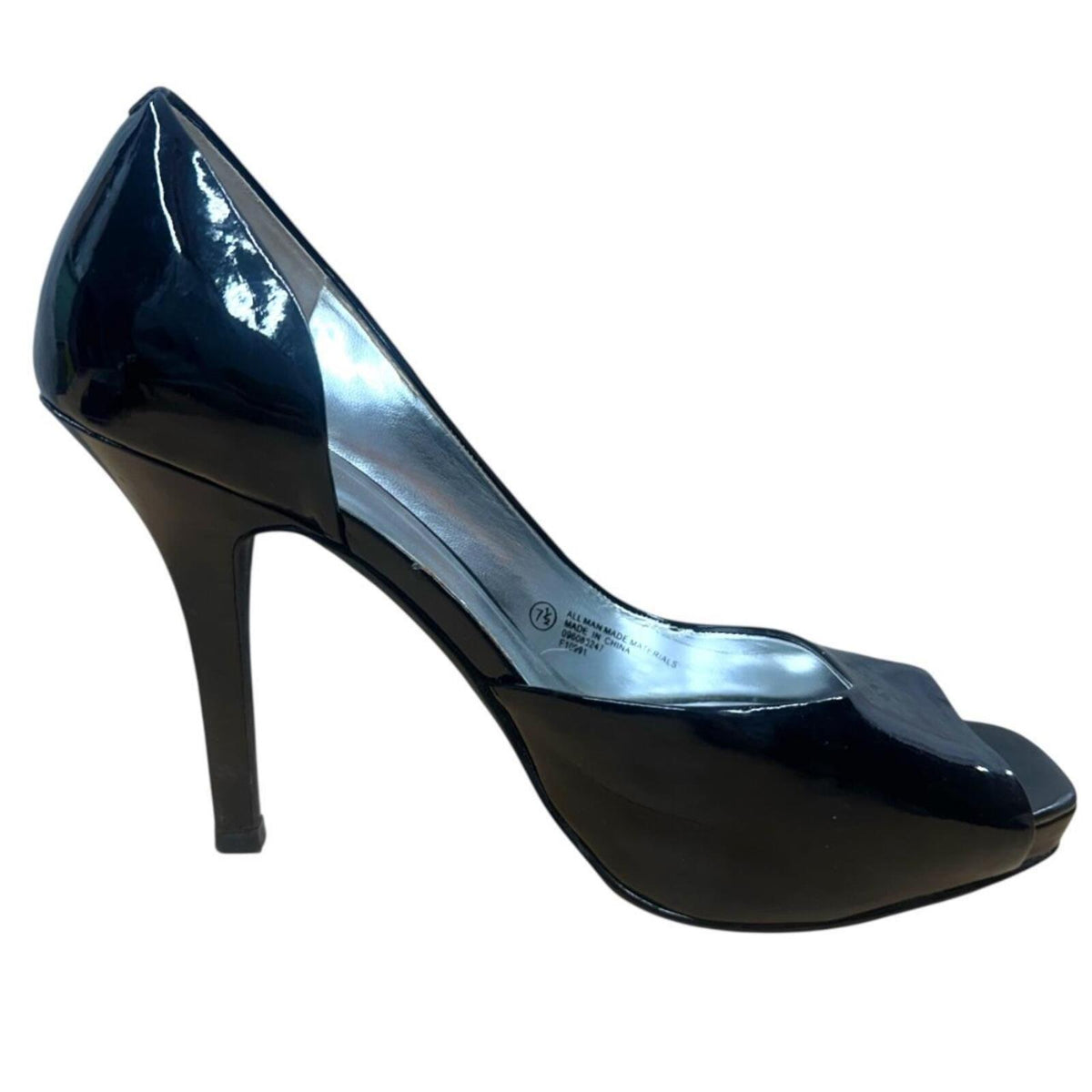 Mossimo Black Patent Leather Peep Toe Pumps Stiletto Heels Elegant