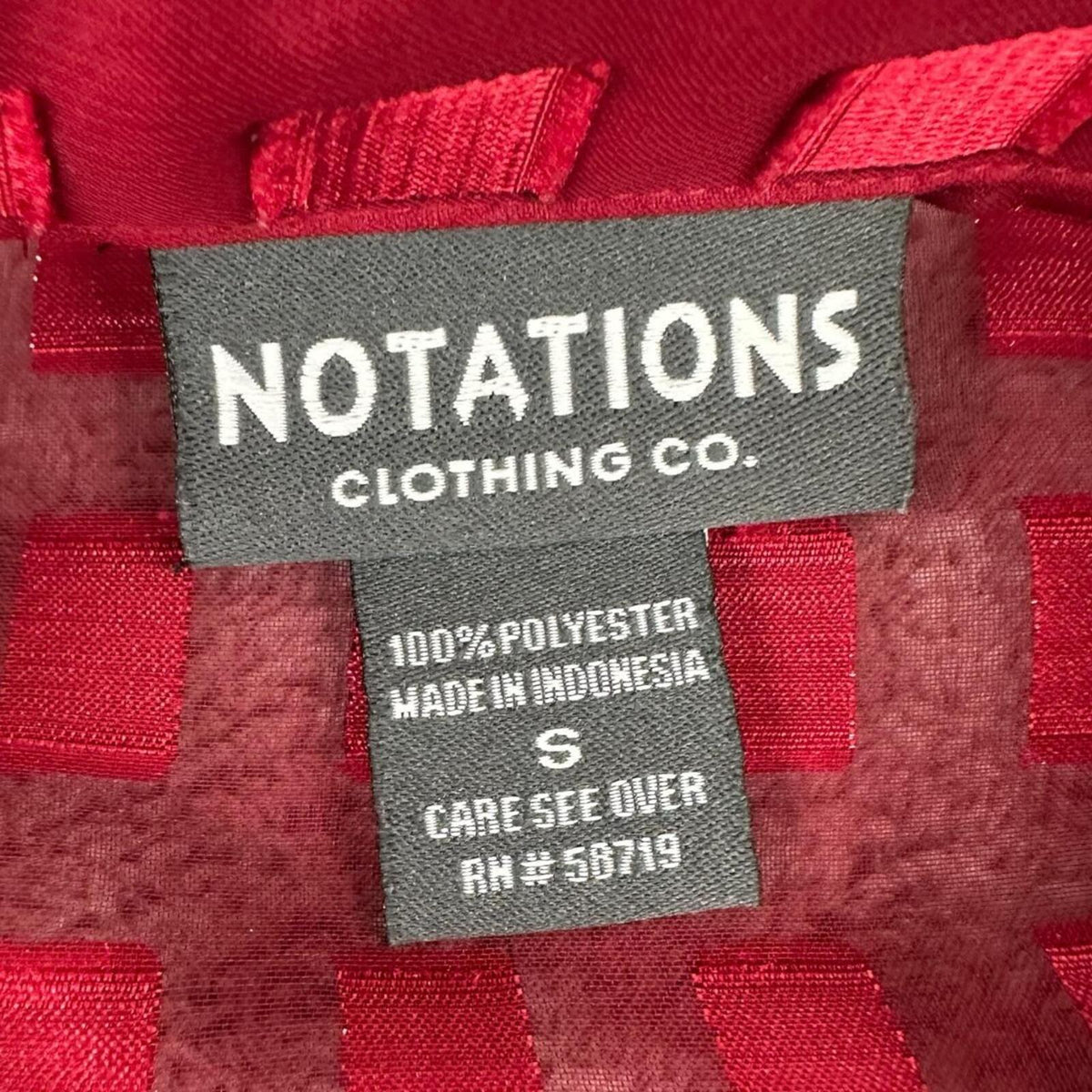 Notations Vintage Sheer Red Checkered Burnout Blouse Y2K Indie Office
