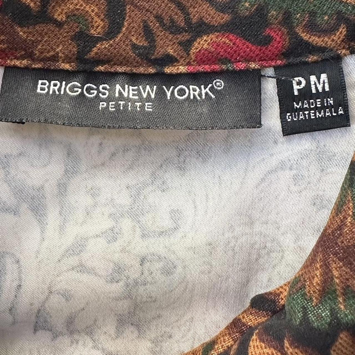 Briggs New York Vintage Black Red Green Paisley Button Up Shacket Jacket Punk