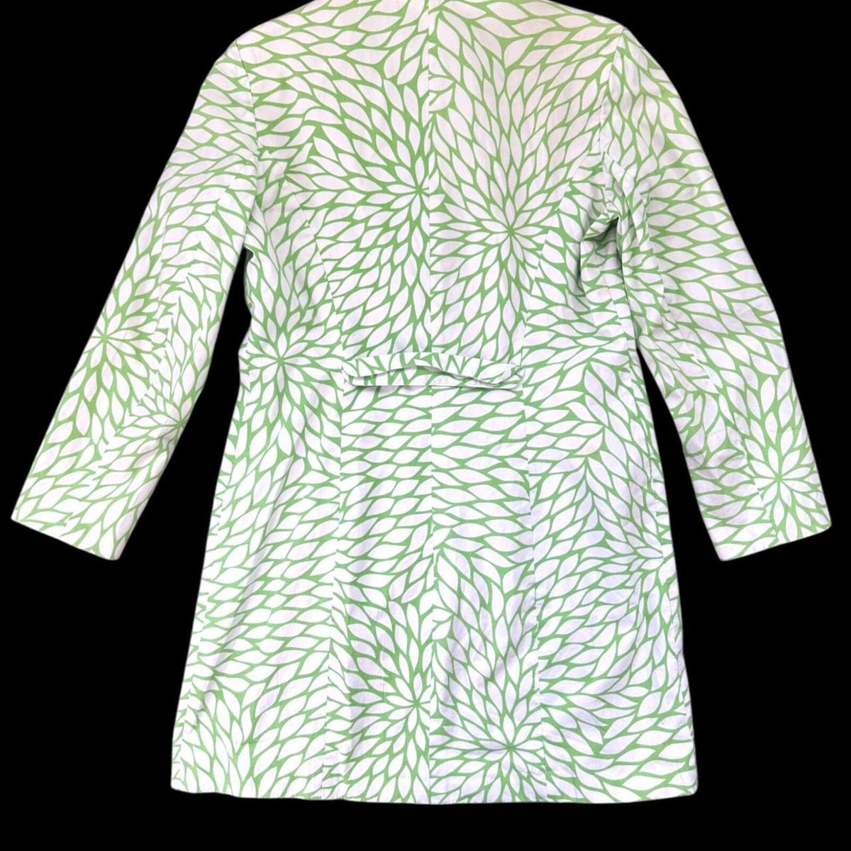 Yves Cossette Depeche Jacket Vintage Green Floral Button Up Long Sleeve Retro