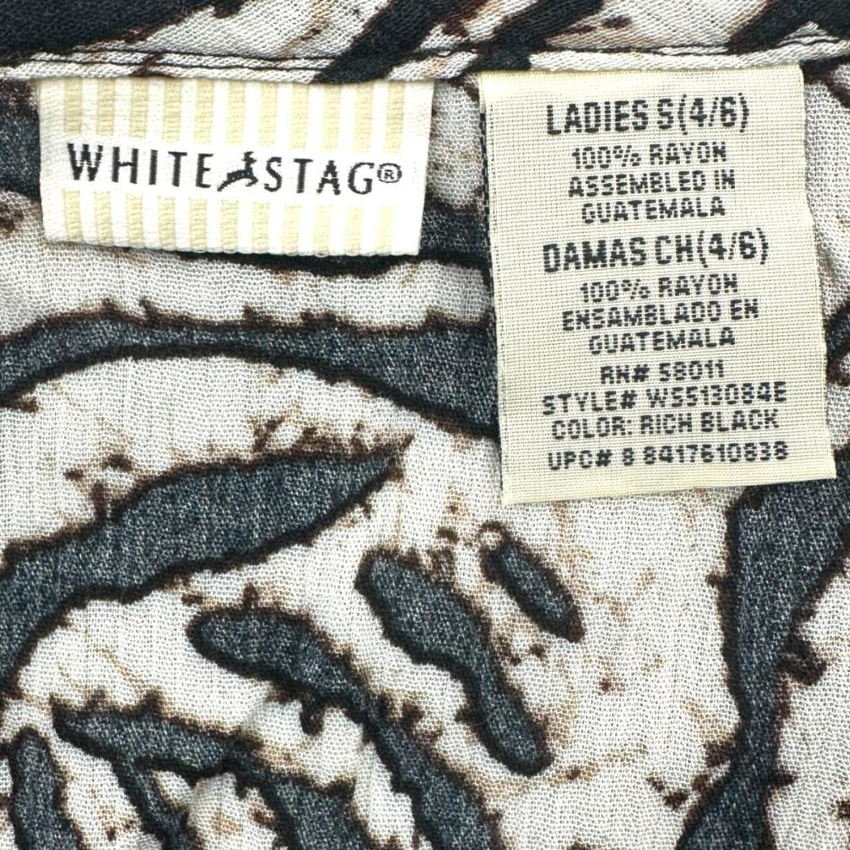 White Stag Black and White Abstract Print Midi Skirt with Ruffled Hem Y2K Boho