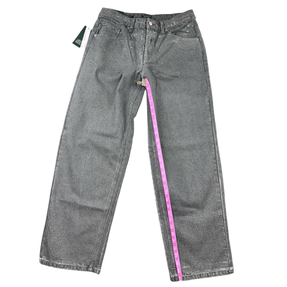 NWT Wild Fable Metallic Silver Wide Leg Baggy Jeans Y2K Whimsigoth Preppy