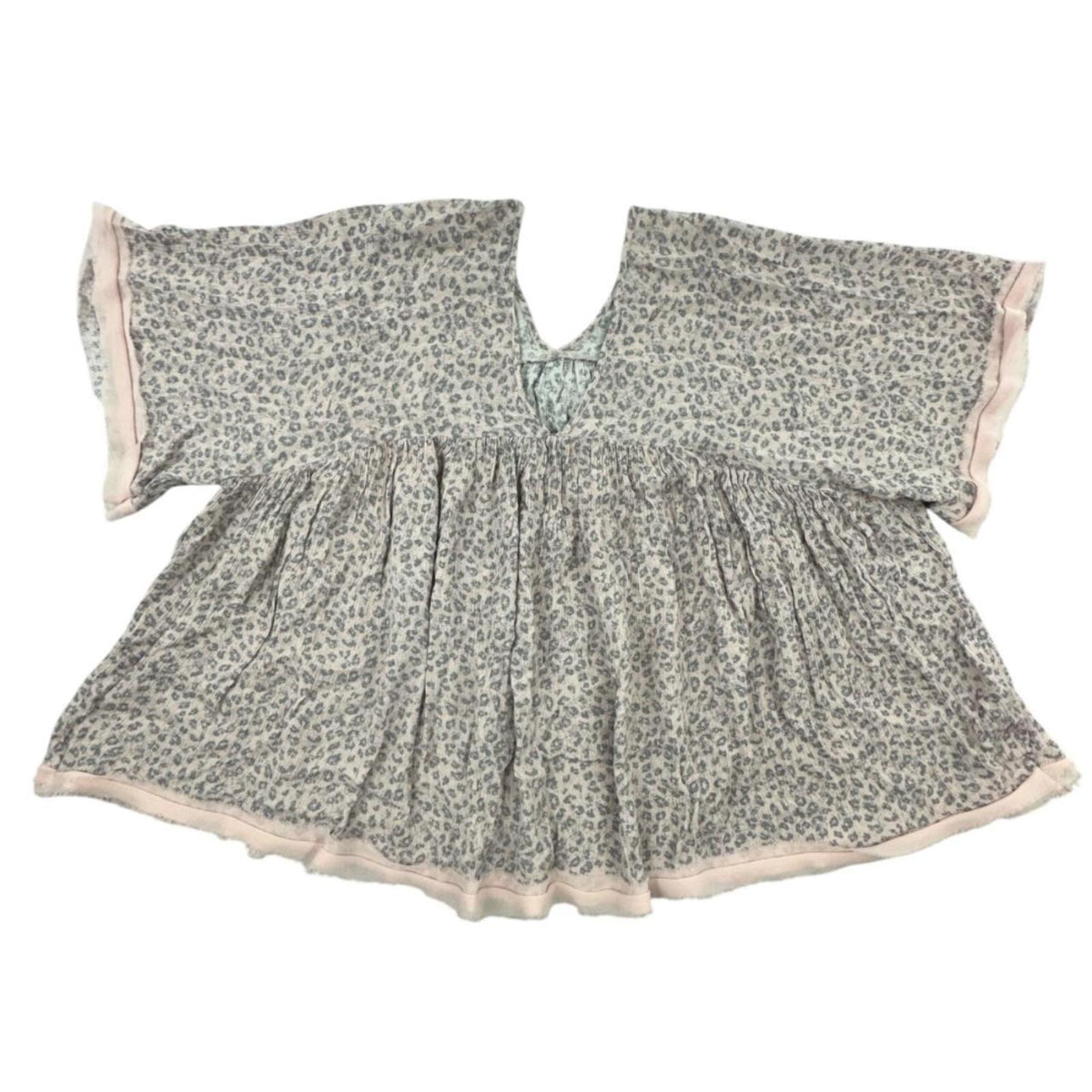 White Birch Leopard Print Babydoll Blouse
