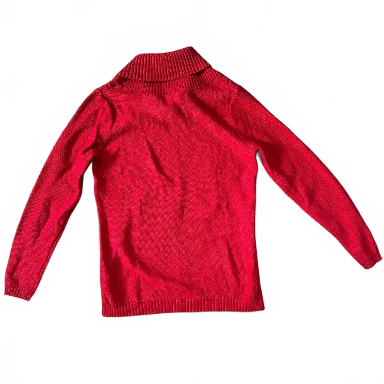 Studio Works Red Turtleneck Sweater Relaxed Fit Preppy Casual Knitwear