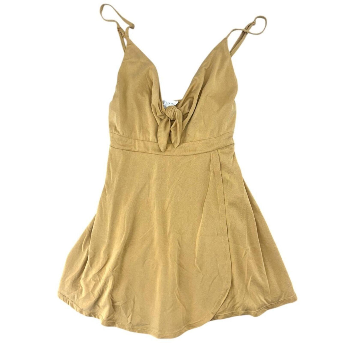 LA Hearts by PacSun Tie Front Romper in Mustard Yellow Bohemian Indie Fairy