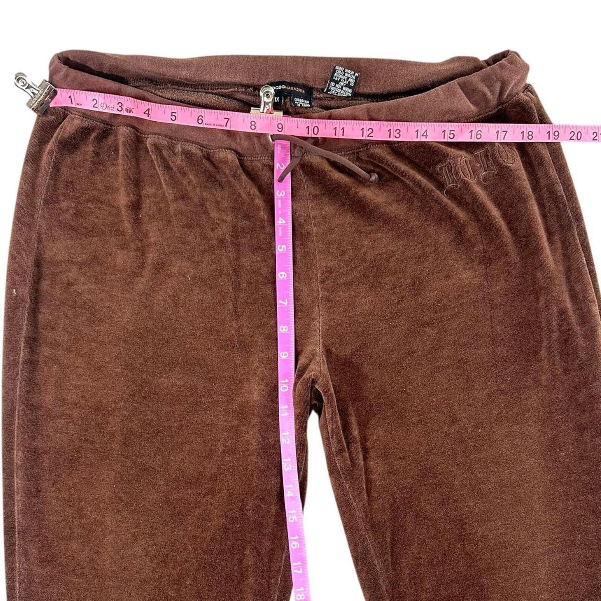 BCBGMAXAZRIA Chocolate Brown Velour Wide Leg Track Pants Y2K Loungewear Retro