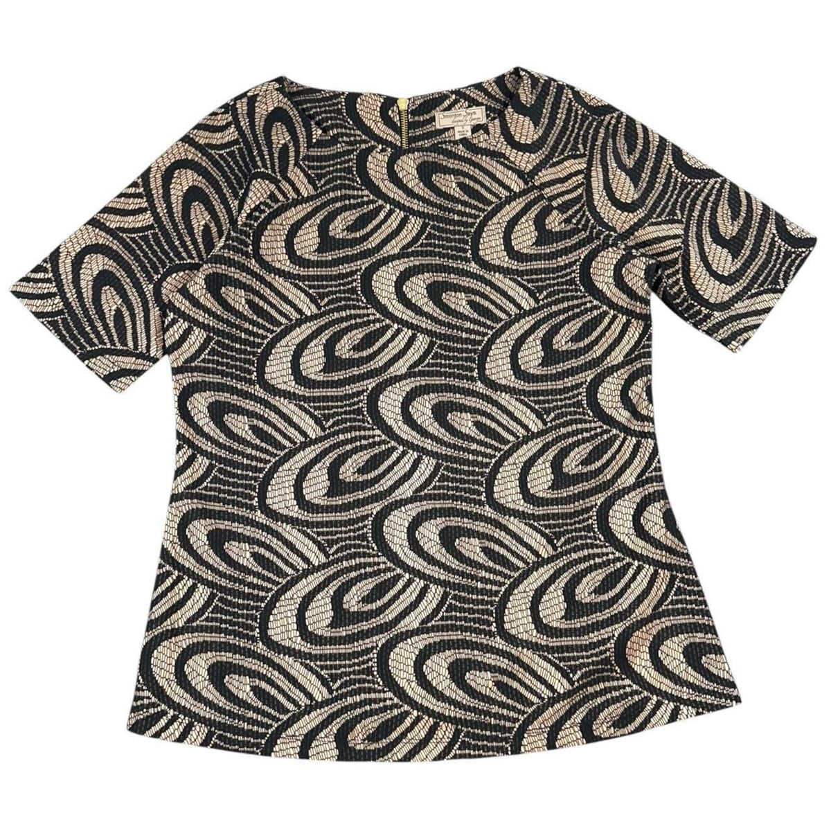 Vintage Simonton Says Retro Swirl Abstract Geometric Blouse
