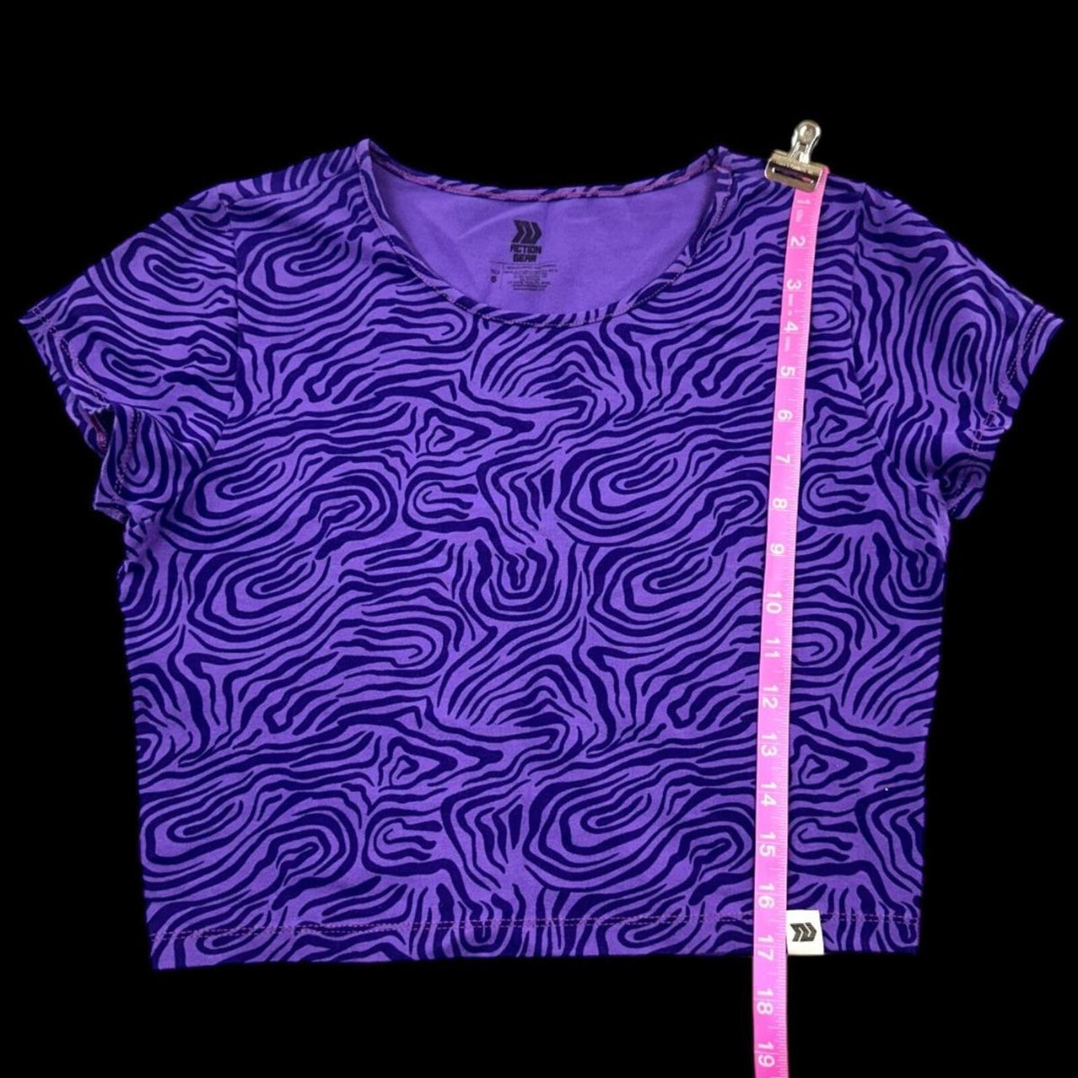 Action Gear Purple Zebra Swirl Crop Top Vintage Inspired Y2K Sporty Loungewear