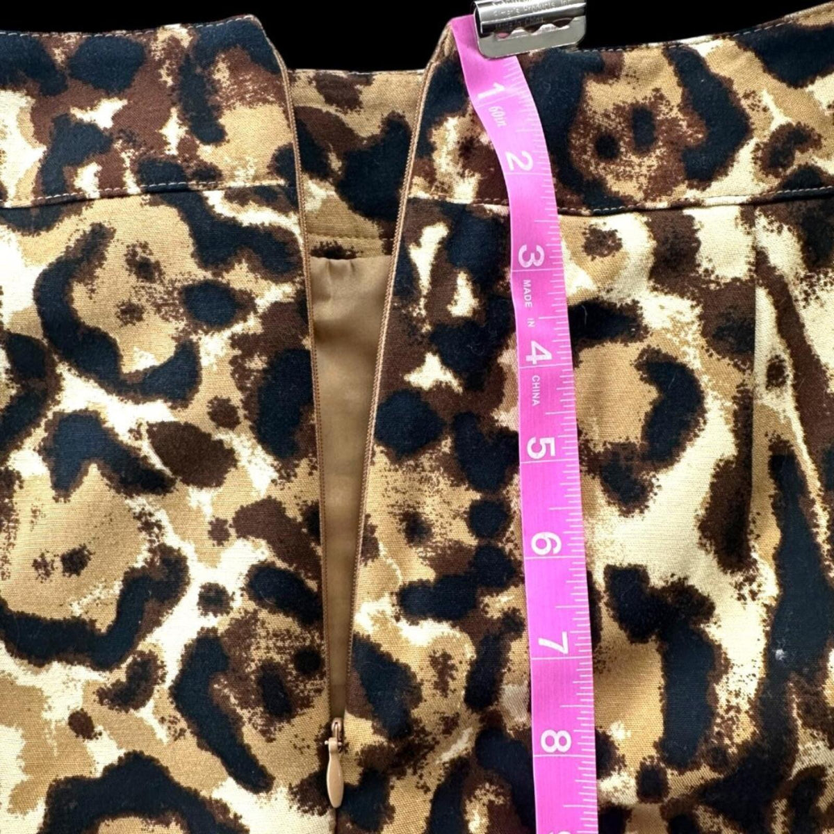 Merona Leopard Print Pencil Skirt Stretch Brown Multi Y2K Mob Wife