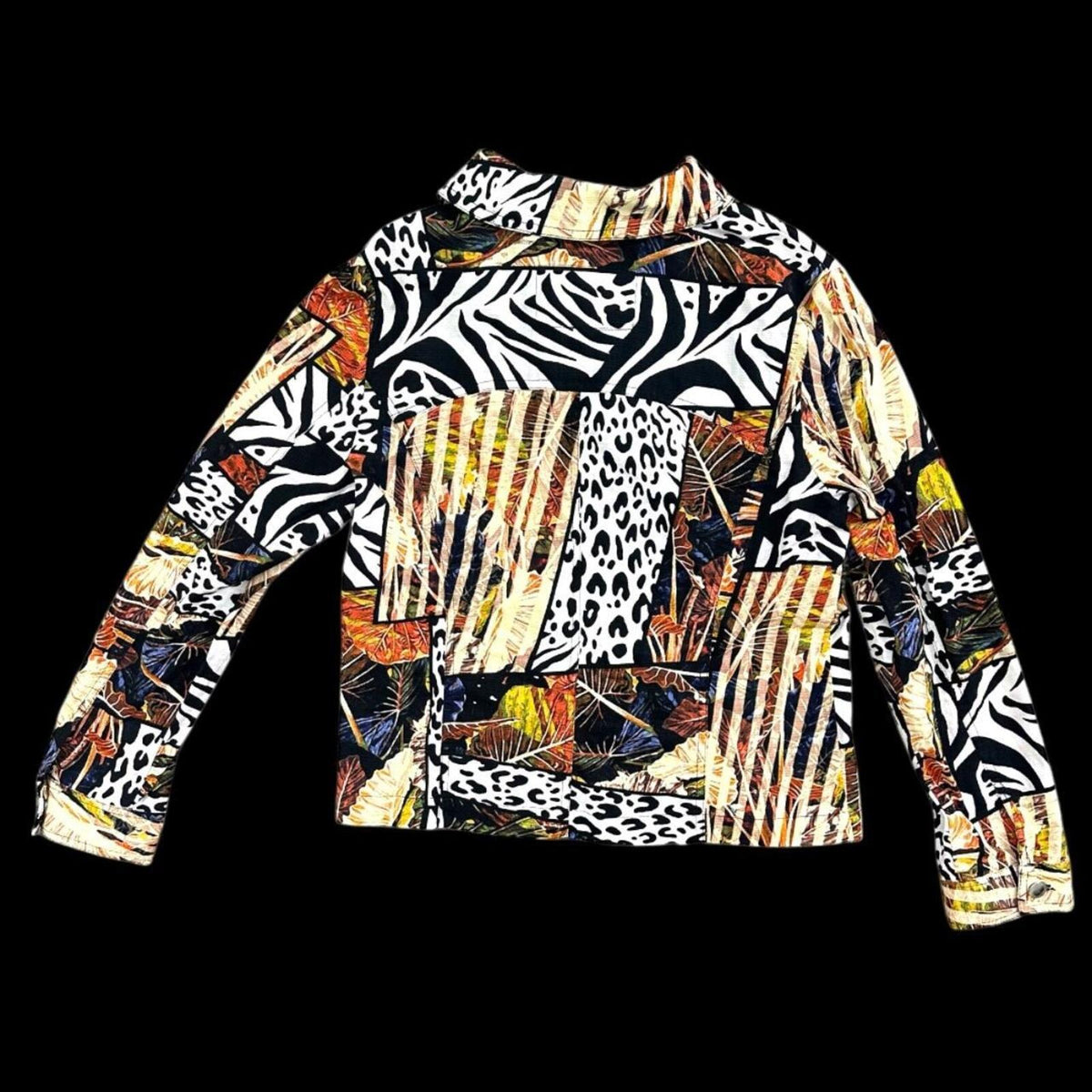 Erin London Animal Print Patchwork Jacket Cotton Blend Safari Boho Shack