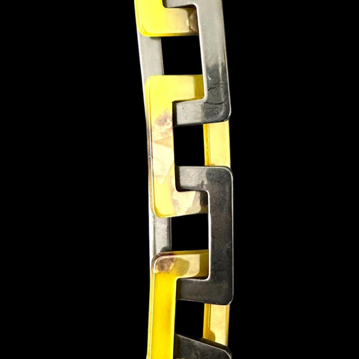 Bold Geometric Resin Chain Necklace with Gold Tone Chain