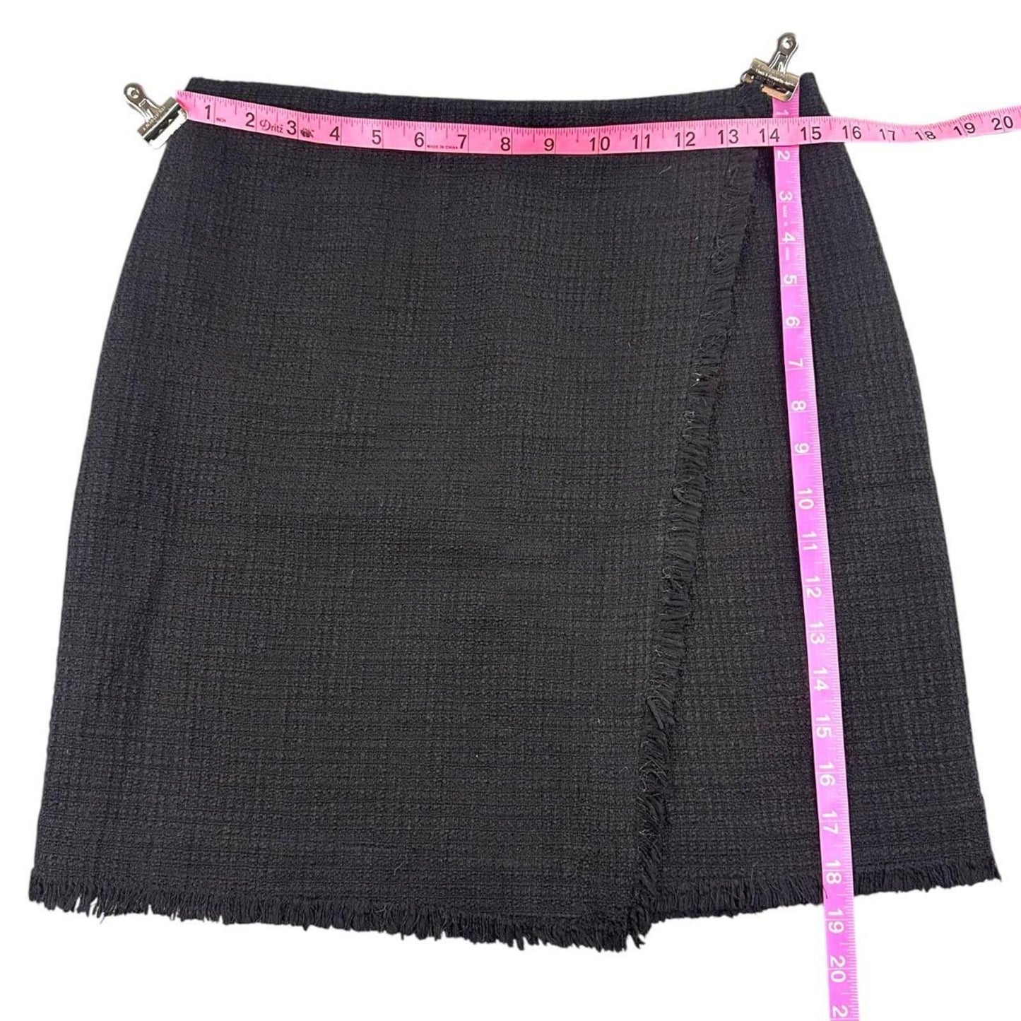 Ann Taylor Black Tweed Wrap Skirt Office Siren Preppy Minimalist Quiet luxury