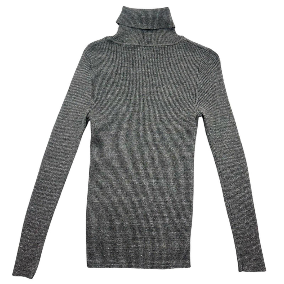 Faded Glory Grey Ribbed Turtleneck Sweater Long Sleeve Slim Fit