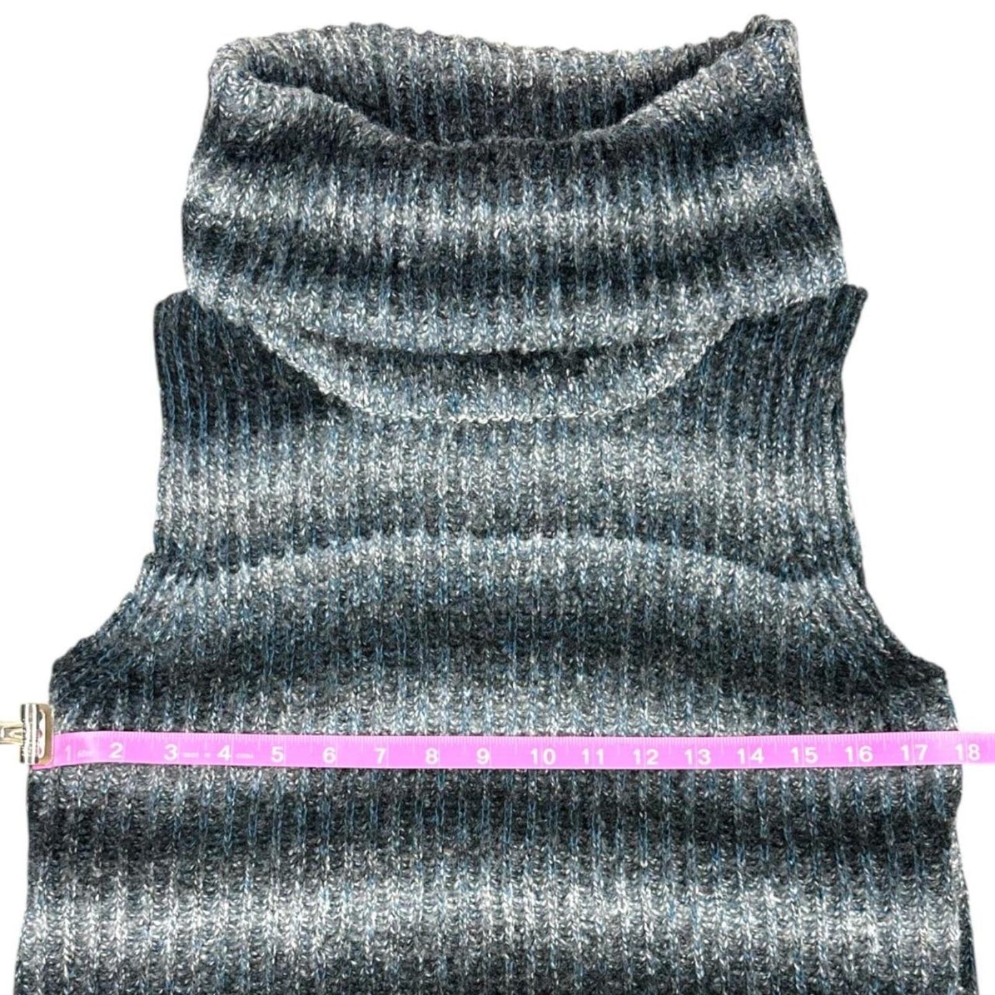 Hem & Thread Sleeveless Cowl Neck Tunic Sweater Gray Blue Bohemian Fairycore