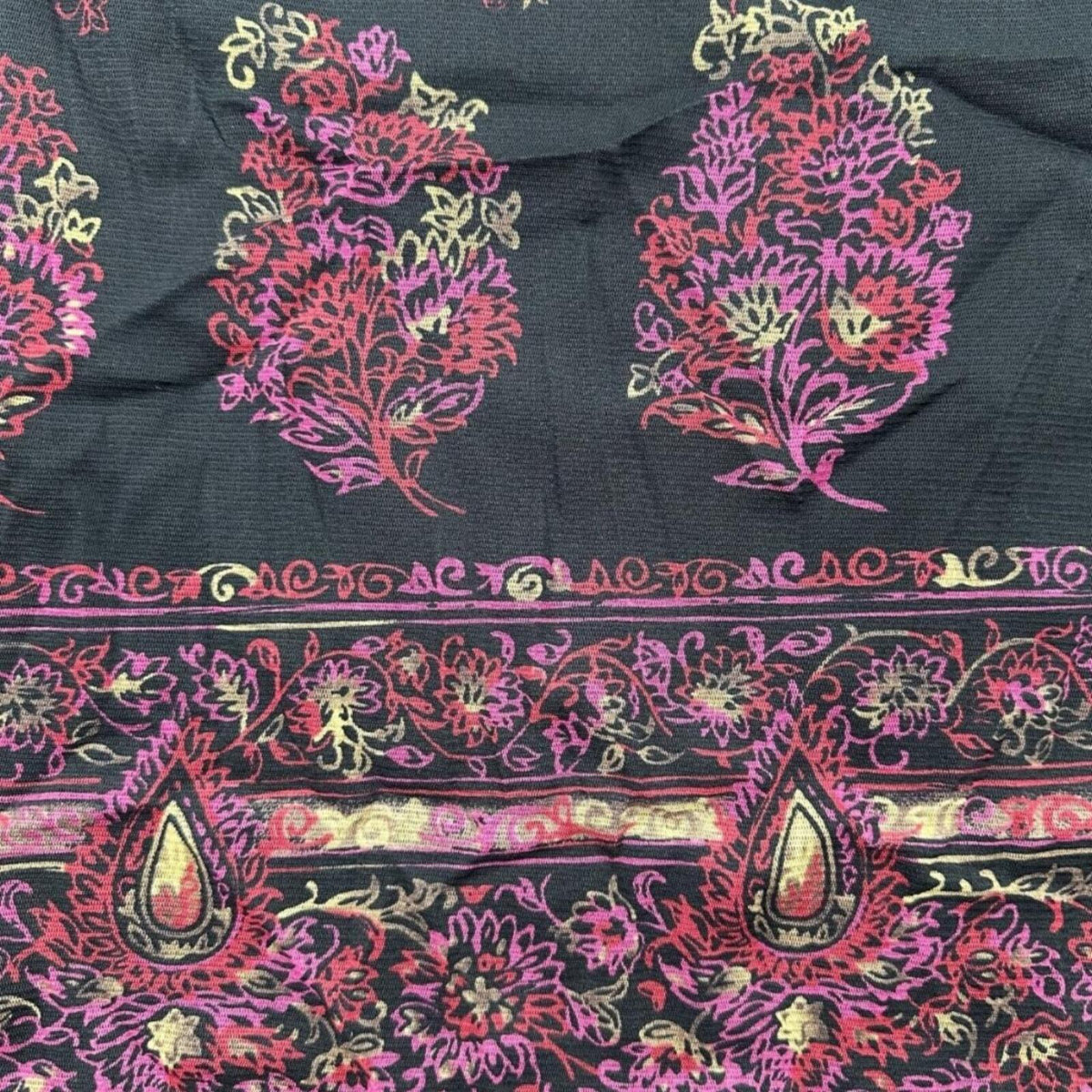 Emma James Black Floral Paisley Pencil Skirt Y2K Vintage Bohemian