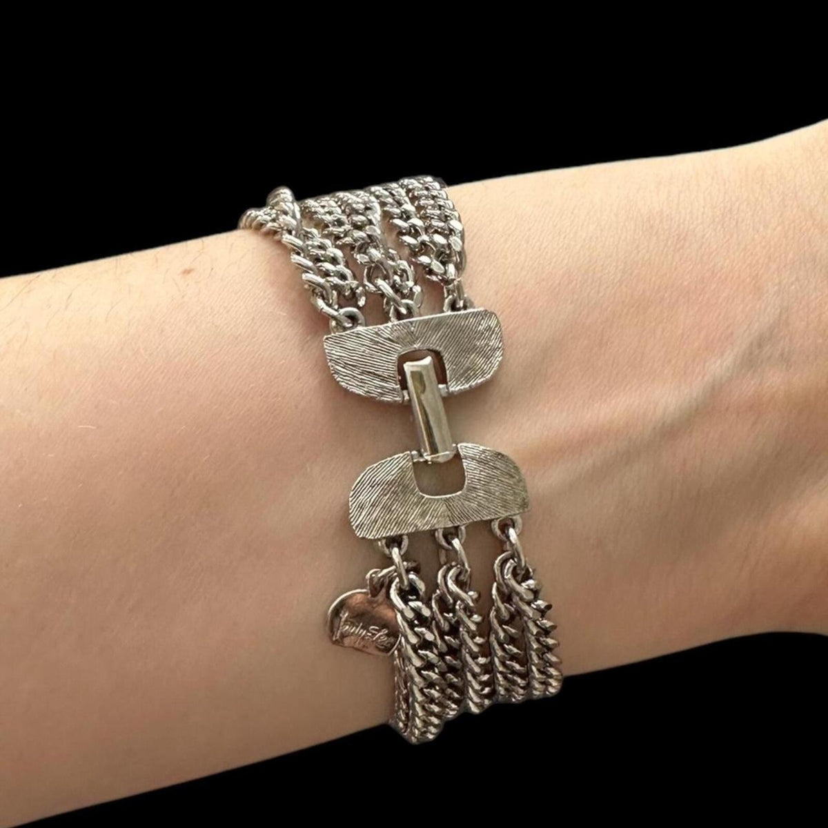 Judy Lee Vintage Silver Tone Multi Chain Bracelet