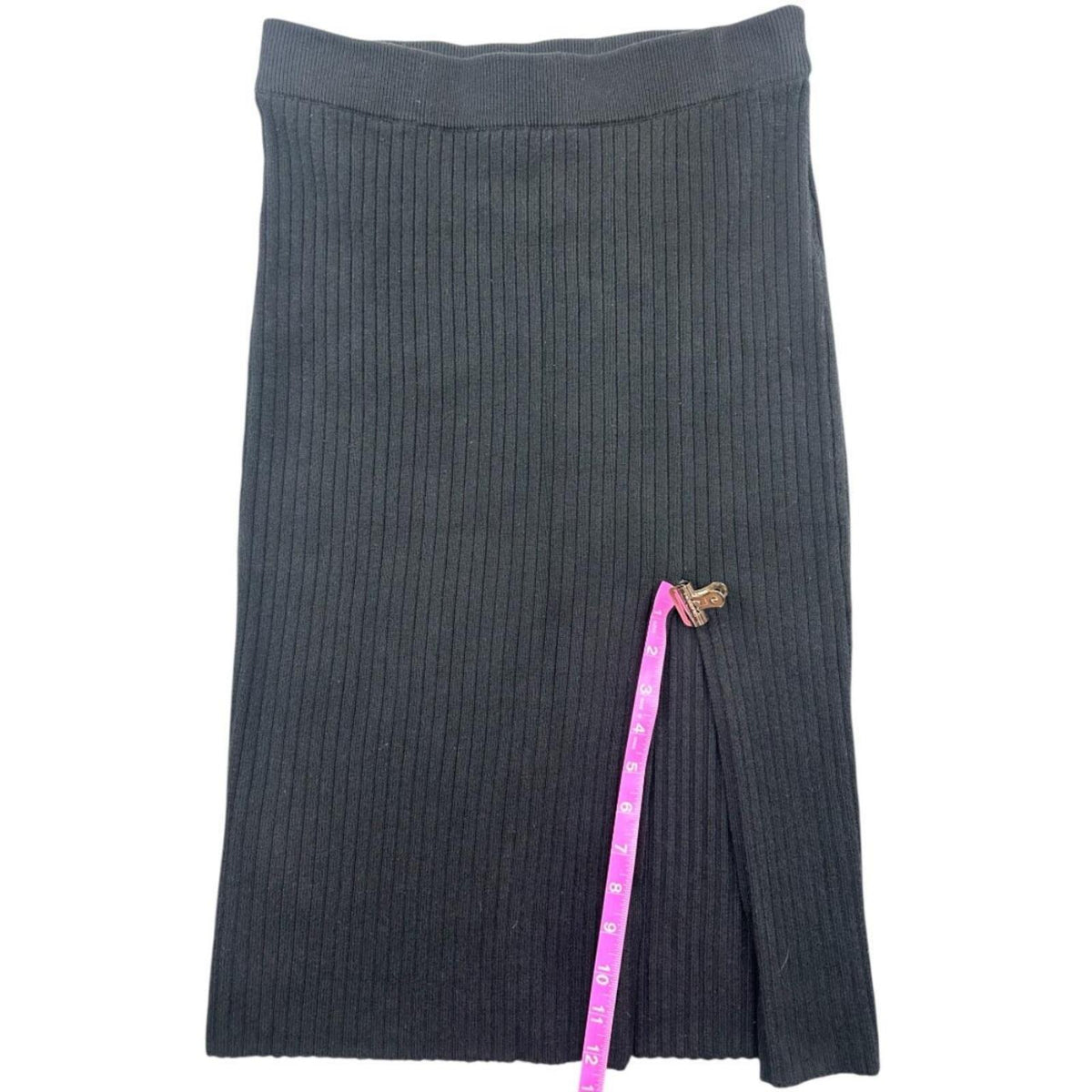 Abercrombie & Fitch Black Ribbed Knit Midi Skirt