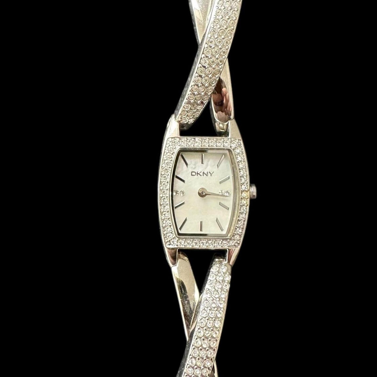 DKNY Silver Tone Crystal Accent Women's Bracelet Watch