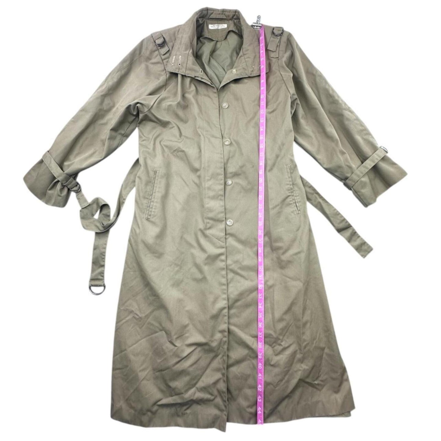 Vintage Forecaster International Khaki Trench Coat Classic 1970s 1980s Outerwear