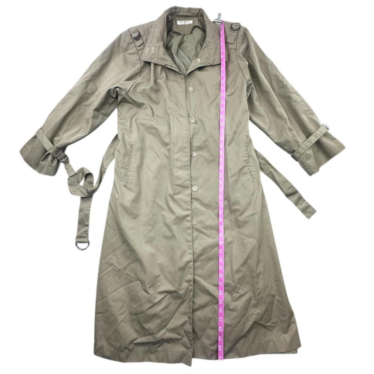 Vintage Forecaster International Khaki Trench Coat Classic 1970s 1980s Outerwear