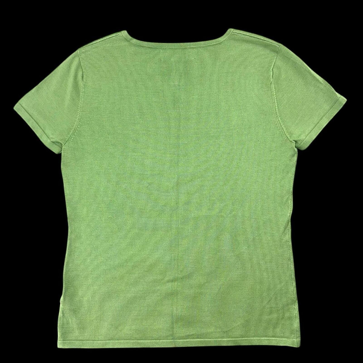 Jones New York Ribbed Lime Green Tee Casual Minimalist Preppy