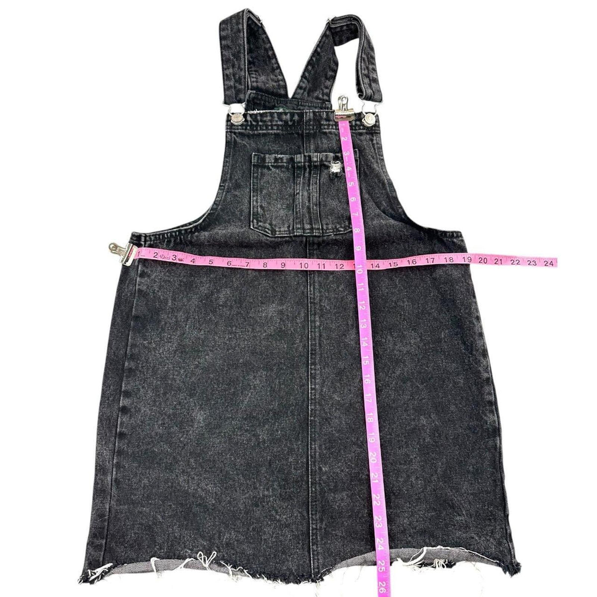 Wild Fable Black Denim Bib Skirt Acid Wash Overall Dress
