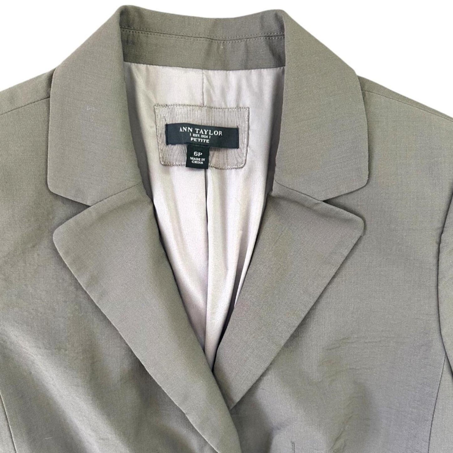 Ann Taylor Gray Blazer Jacket Classic Preppy Minimalist Workwear
