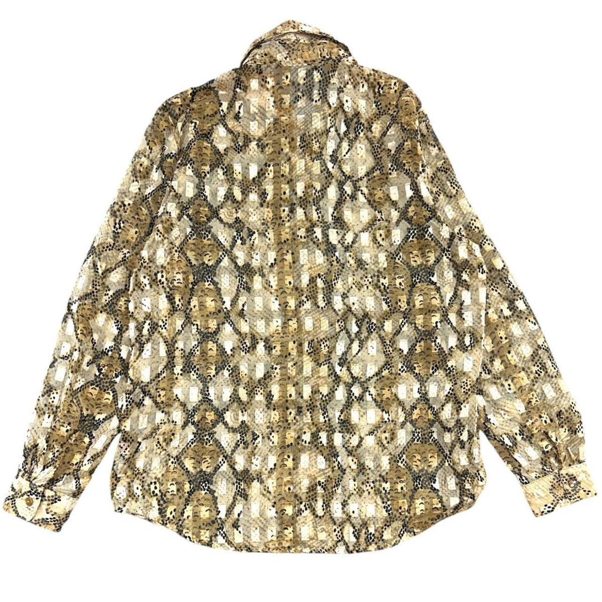 Notations Gold Snake Print Sheer Blouse Y2K Mob Wife Style Vintage