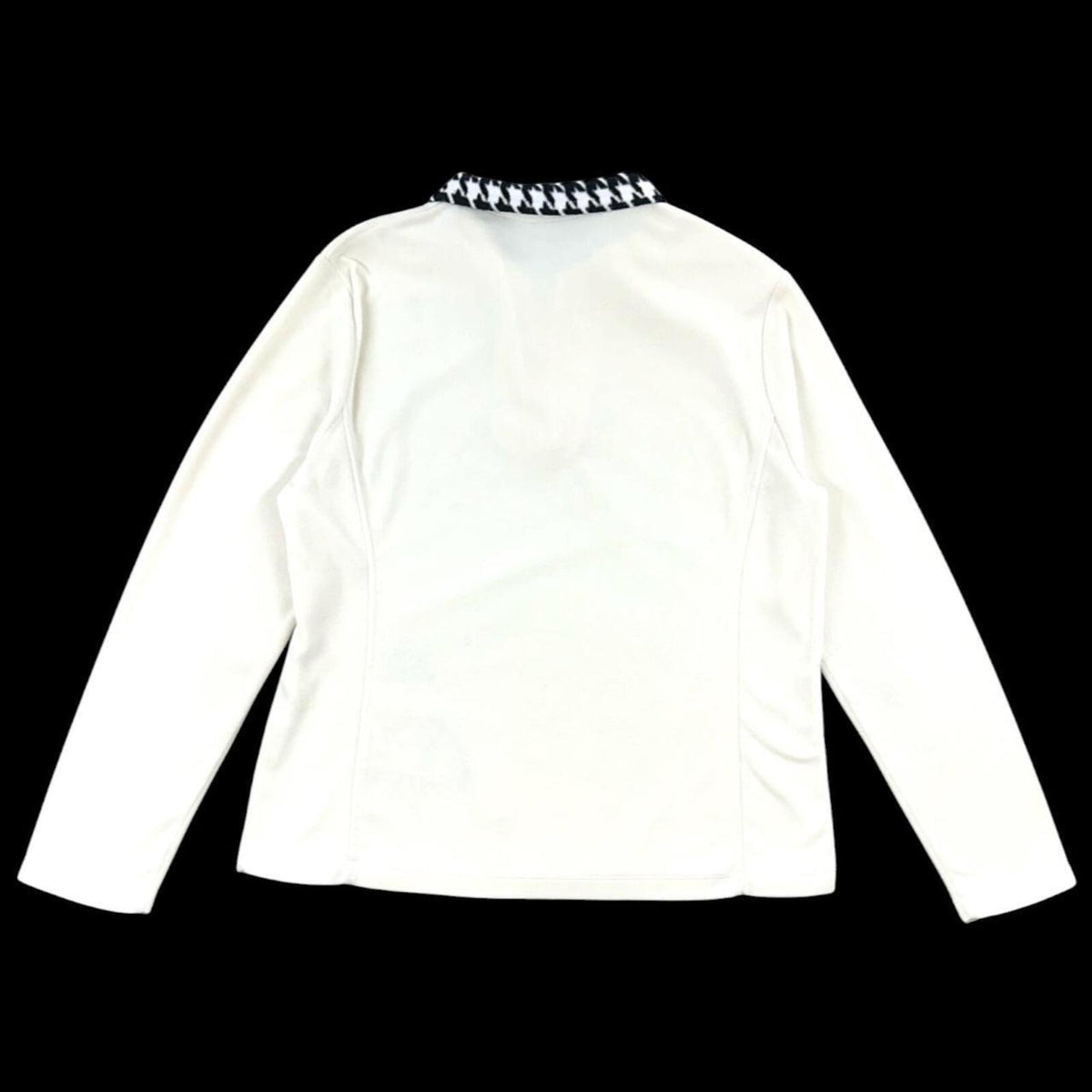 Crocodile White Fleece Quarter Zip Pullover with Houndstooth Collar
