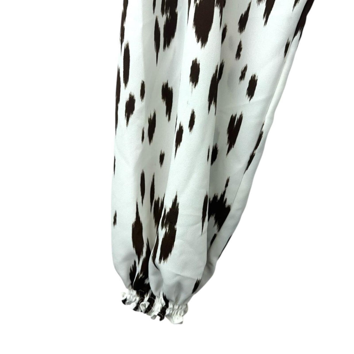 Alfani White and Brown Abstract Animal Print Blouse