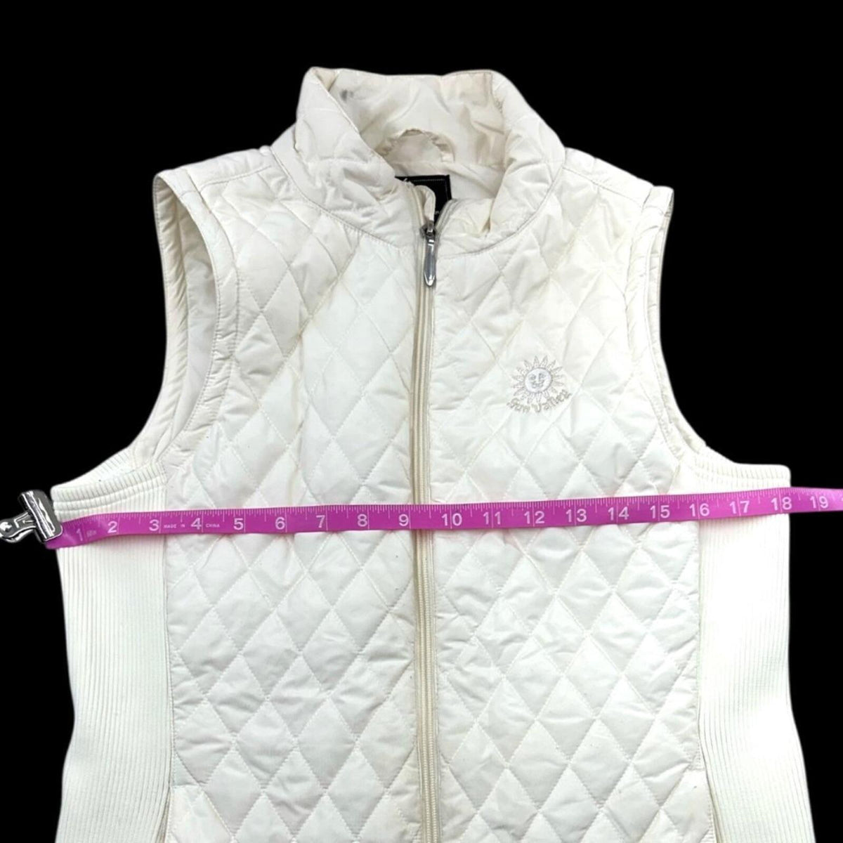 Straight Down Cloud Vest Cream Quilted